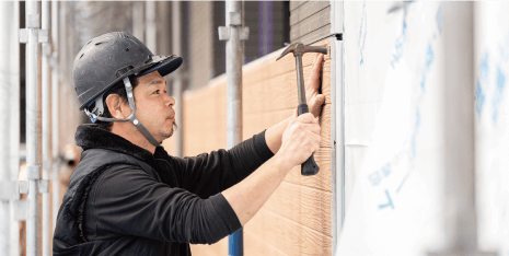 外装工事の様子