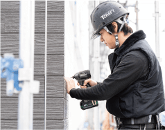 外装工事の様子